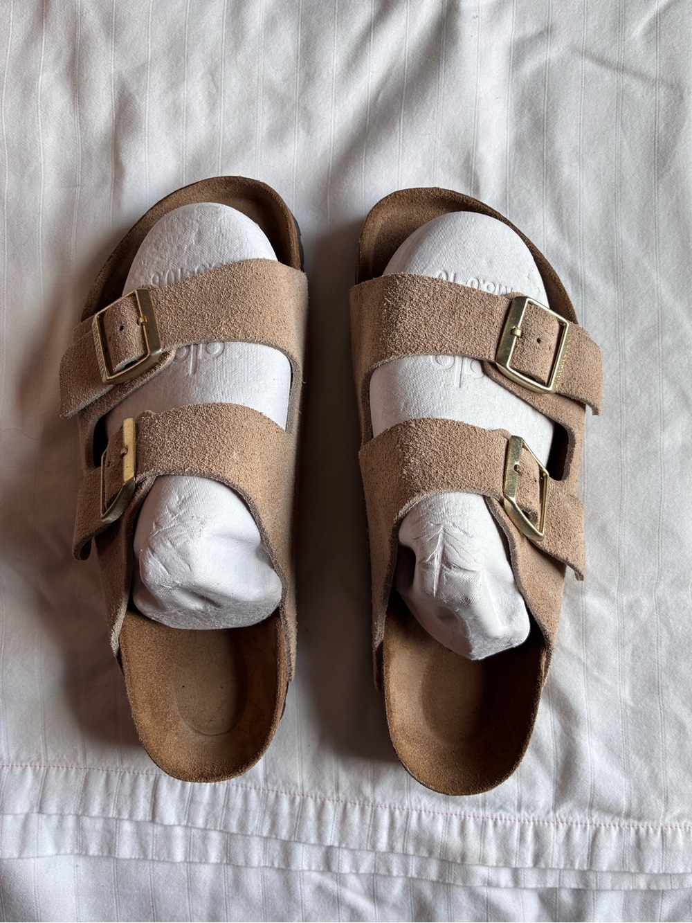 Birkenstock Kids Double-Buckle Suede Sandals - Taupe